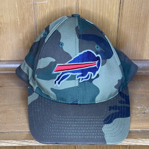 Buffalo Bills Hat Cap Adult One Size Green Camouflage Snapback NFL Logo - Picture 1 of 6